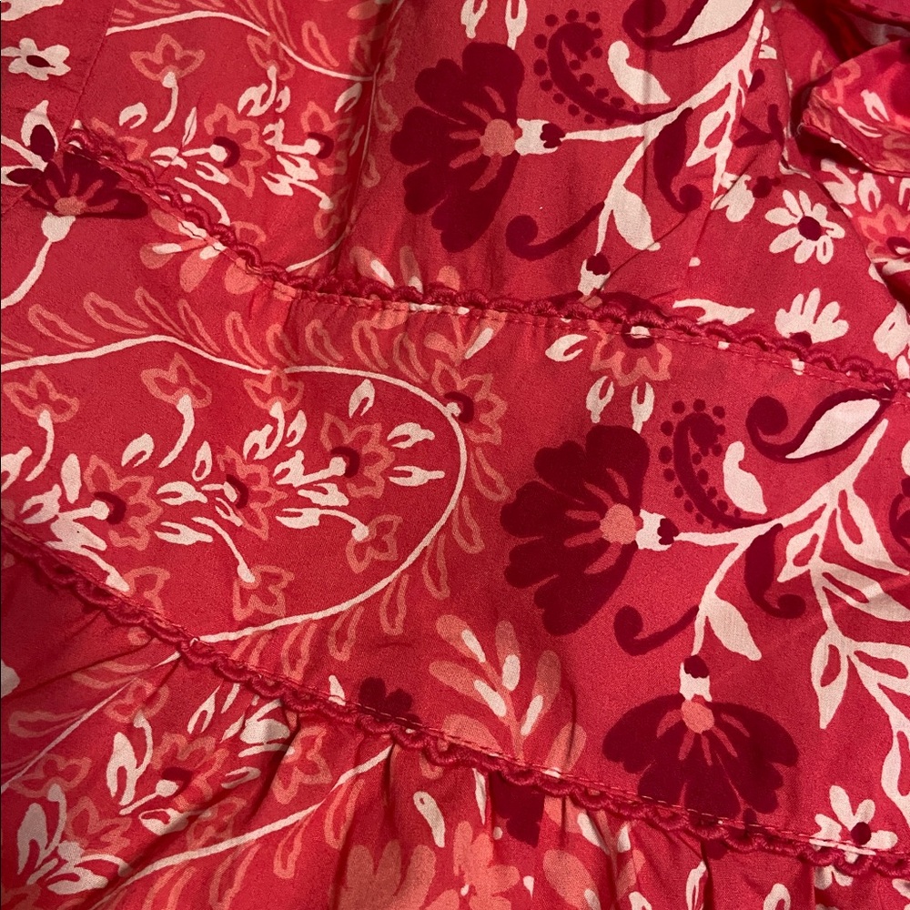 NWT LOFT Pink Paisley 100% Cotton Midi Dress w/ Pockets - Picture 7 of 10